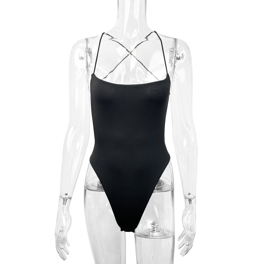 Damen Body mit tiefem Ausschnitt und schmalen Trägern R&B