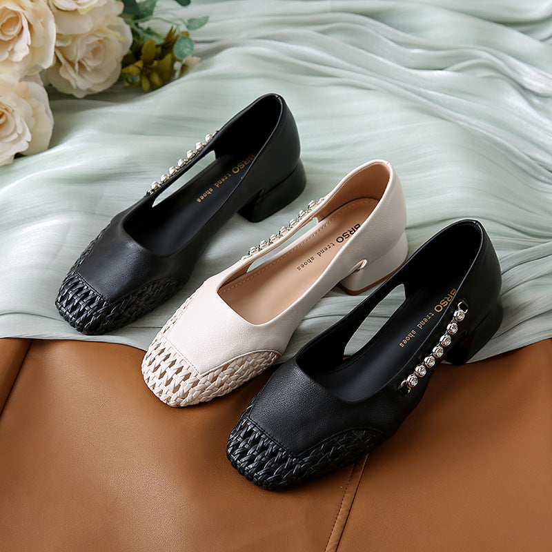 Damen Ballerinas mit glänzenden Applikationen und stilvollem Flechtmuster R&B