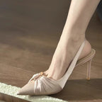 Damen elegante Slingback Pumps mit raffinierten Rüschendetails R&B