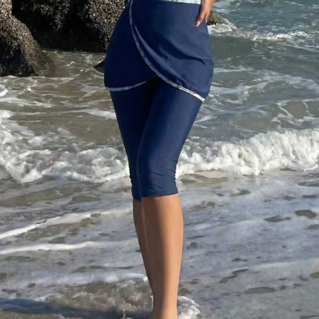 Damen Modischer UV-Schutz-Schwimmanzug mit asymmetrischem Schnitt R&B