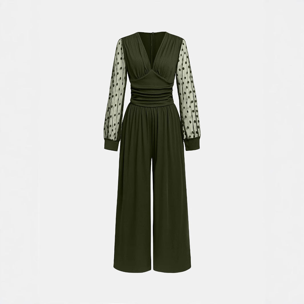 Damen Overall mit transparenten Puffärmeln R&B