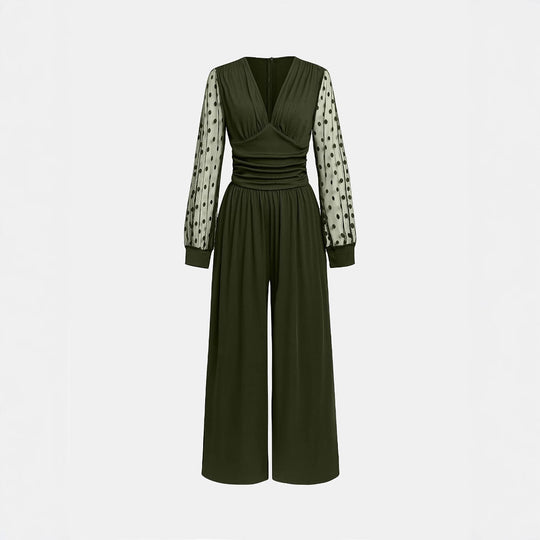 Damen Overall mit transparenten Puffärmeln R&B