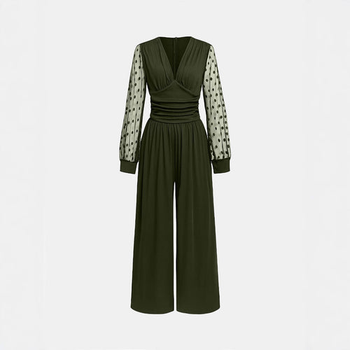 Damen Overall mit transparenten Puffärmeln R&B