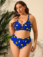 Damen Hochtaillierter Bikini mit kreativem Leopardenmuster