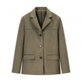Damen klassische Blazerjacke aus weichem Material mit aufgesetzten Taschen R&B