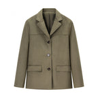 Damen klassische Blazerjacke aus weichem Material mit aufgesetzten Taschen R&B
