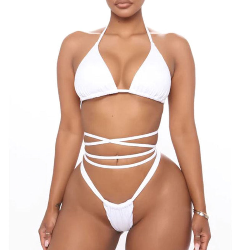 Damen Triangel-Bikini-Set mit raffinierten Schnürdetails R&B