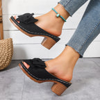 Damen Slingback-Pantoletten mit modischem Schleifen-Akzent und rutschfester Sohle R&B