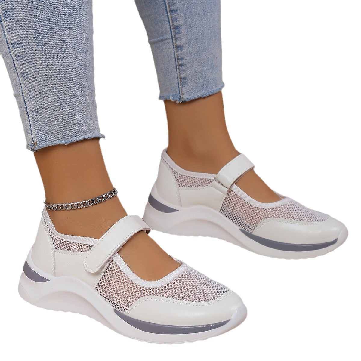 Damen Sportliche Sneaker mit atmungsaktivem Mesh-Obermaterial