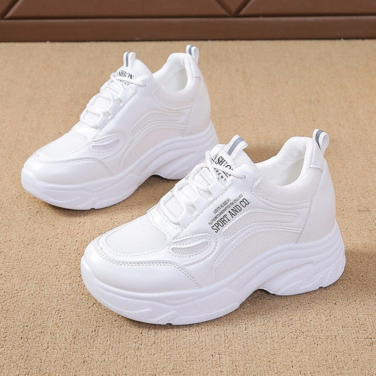 Damen Sportliche Sneakers mit hoher Sohle und atmungsaktiver Mesh-Oberfläche R&B