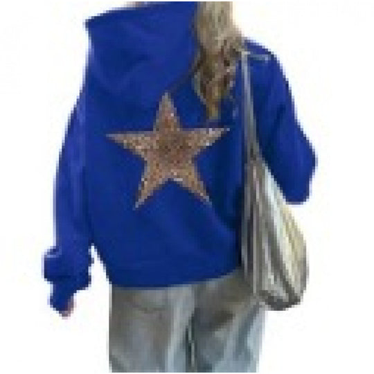 Damen Kapuzenpullover mit glitzerndem Sternmotiv R&B