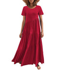 Damen Maxikleid mit lässiger Passform und fließendem Saum R&B