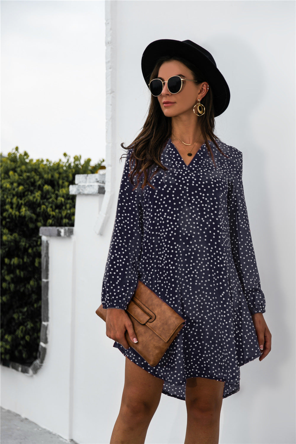 Damen Polka-Dots Kleid R&B