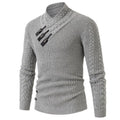 Herren Strickpullover mit hohem Kragen und dekorativen Knöpfen