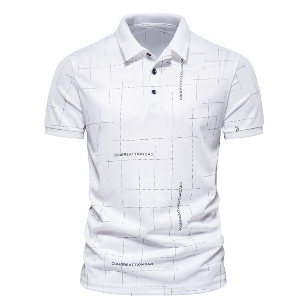 Herren Poloshirt mit modernem grafischen Druck und atmungsaktiven Eigenschaften