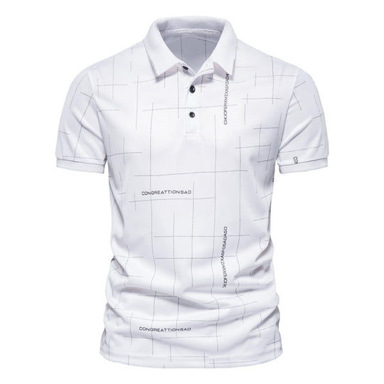 Herren Poloshirt mit modernem grafischen Druck und atmungsaktiven Eigenschaften R&B