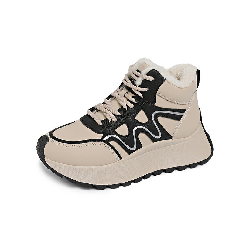 Damen sportliche High-Top Sneakers mit warmem Innenfutter und rutschfester Sohle R&B