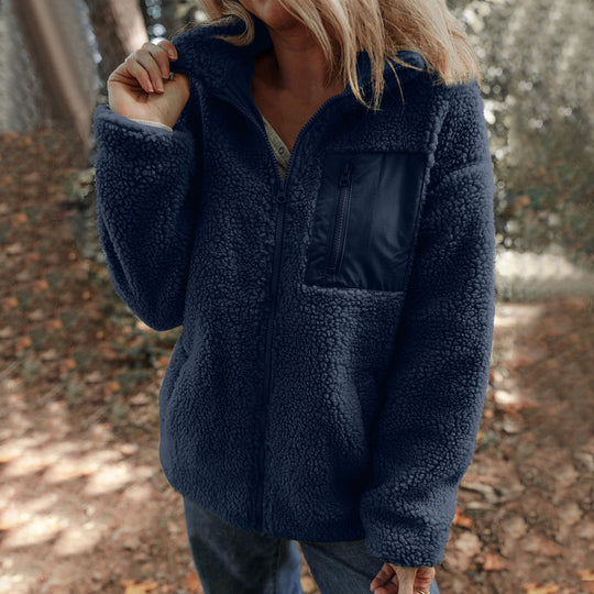 Damen Jacke mit hochabschließendem Kragen und praktischer Brusttasche R&B