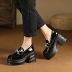 Damen Modische Plateau-Schuhe mit elegantem Kettenakzent R&B