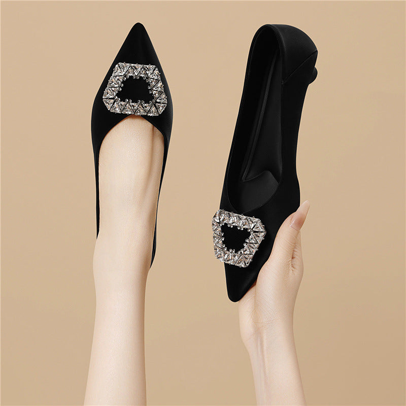 Damen Elegante und modische Ballerinas mit funkelndem Schmuckdetail R&B