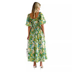 Damen Luftiges Maxikleid mit floralem Design und elastischem Taillenbund R&B