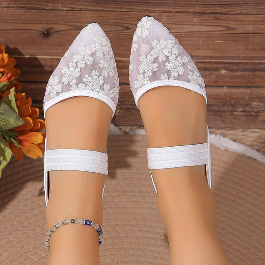 Damen Elegante und filigrane Ballerinas mit floralem Design R&B