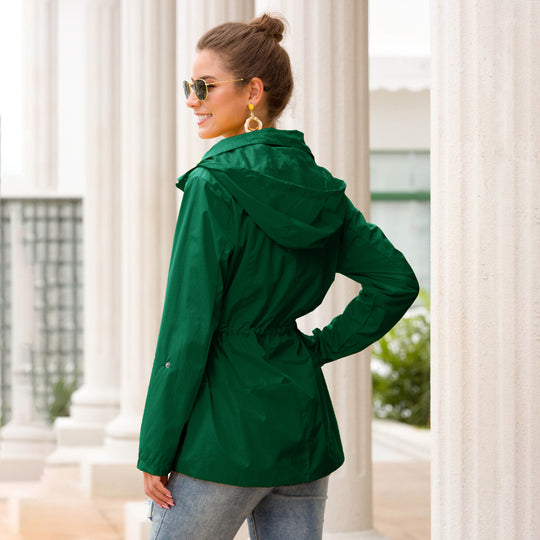 Damen leichte Übergangsjacke mit verstellbarem Taillenzug und praktischen Taschen R&B