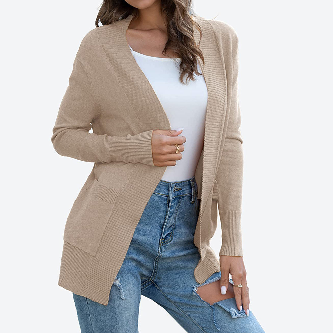 Damen Langärmliger Strickmantel R&B