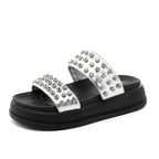 Damen Glamouröse Strandsandalen mit funkelnden Kristall-Applikationen R&B