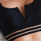Damen Sportliches Bikini-Set mit Hohem Bund und Transparenten Akzenten R&B