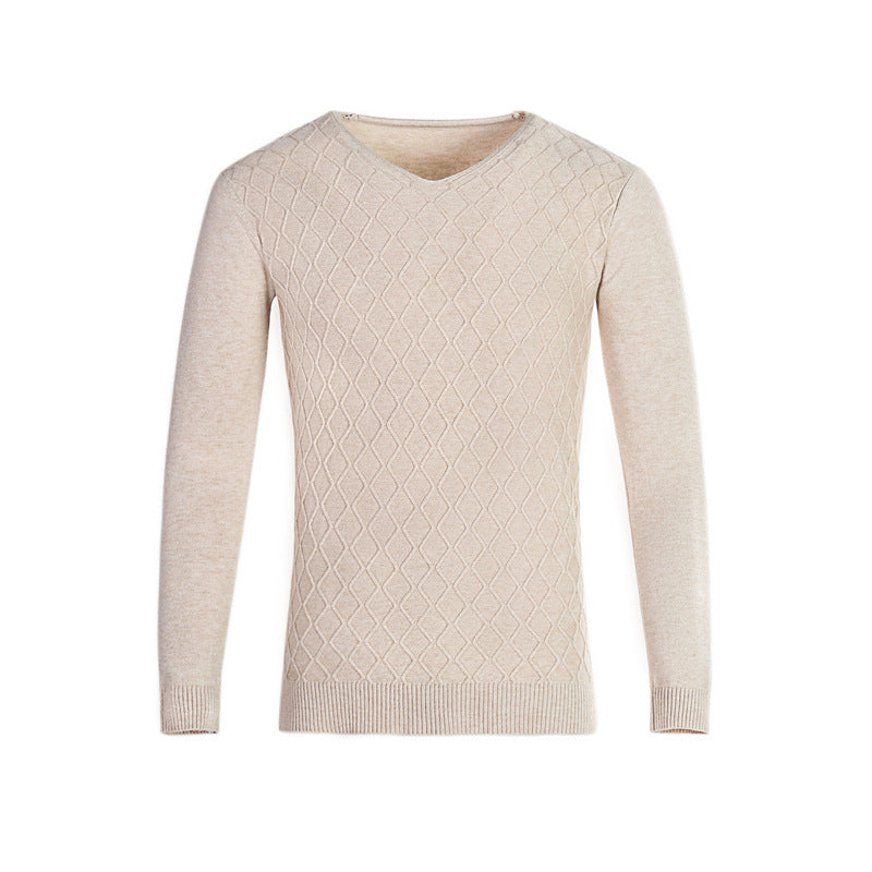 Herren V-Ausschnitt Pullover mit Strukturmuster R&B