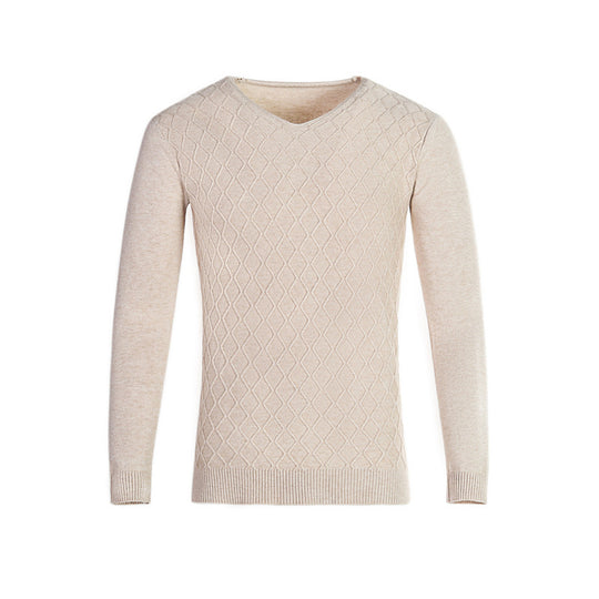 Herren V-Ausschnitt Pullover mit Strukturmuster R&B
