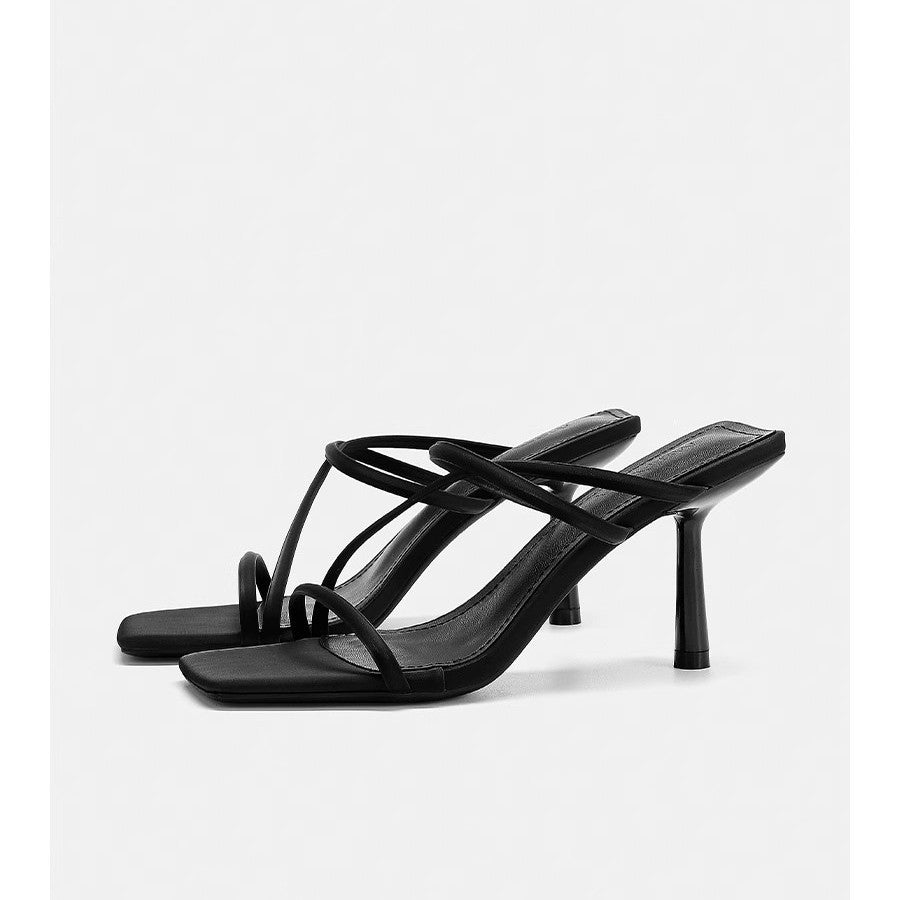 Damen elegante High Heel Sandalen mit filigranen Riemchen R&B