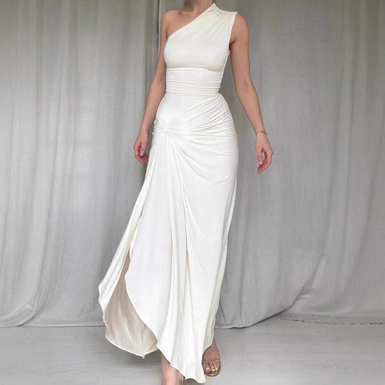 Damen Elegantes Wickelmaxikleid mit asymmetrischem Schnitt und figurformendem Design R&B