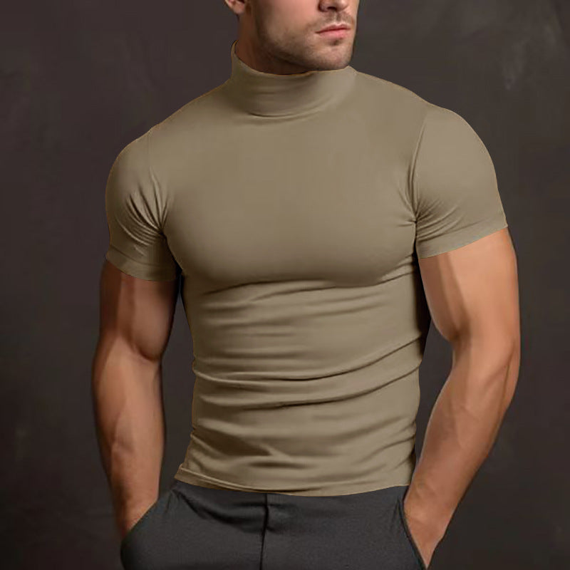 Herren Langarm-Turtleneck-Shirt aus atmungsaktivem Stretchmaterial R&B