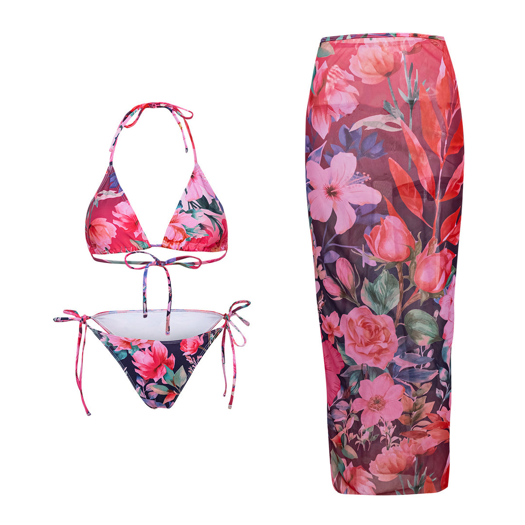 Damen Strand-Bikini-Set mit lässigem Maxi-Rock R&B
