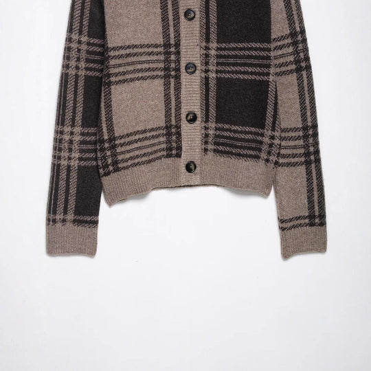 Damen Chicer Karoknopf-Pullover R&B