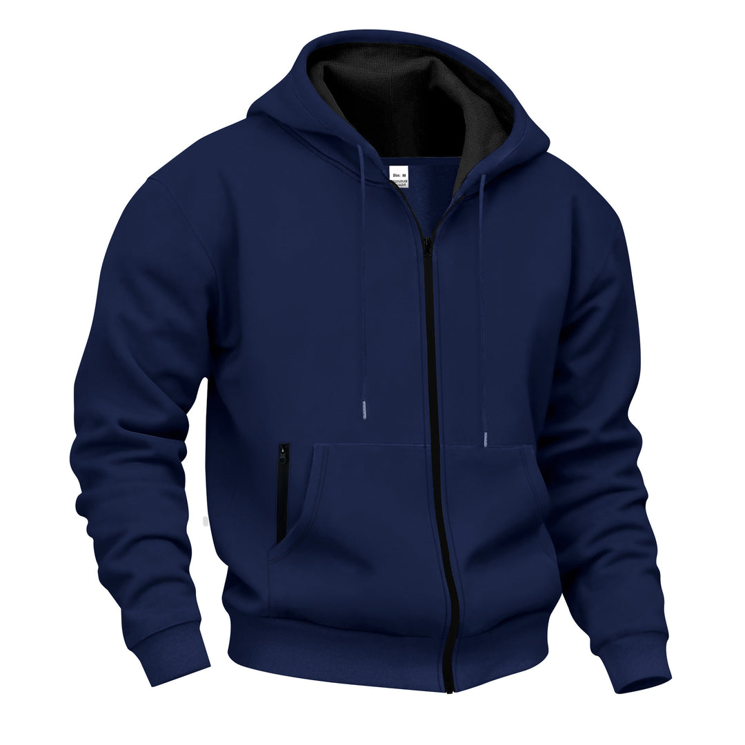 Herren Sweatjacke mit hohem Stehkragen und praktischen Reißverschlusstaschen R&B