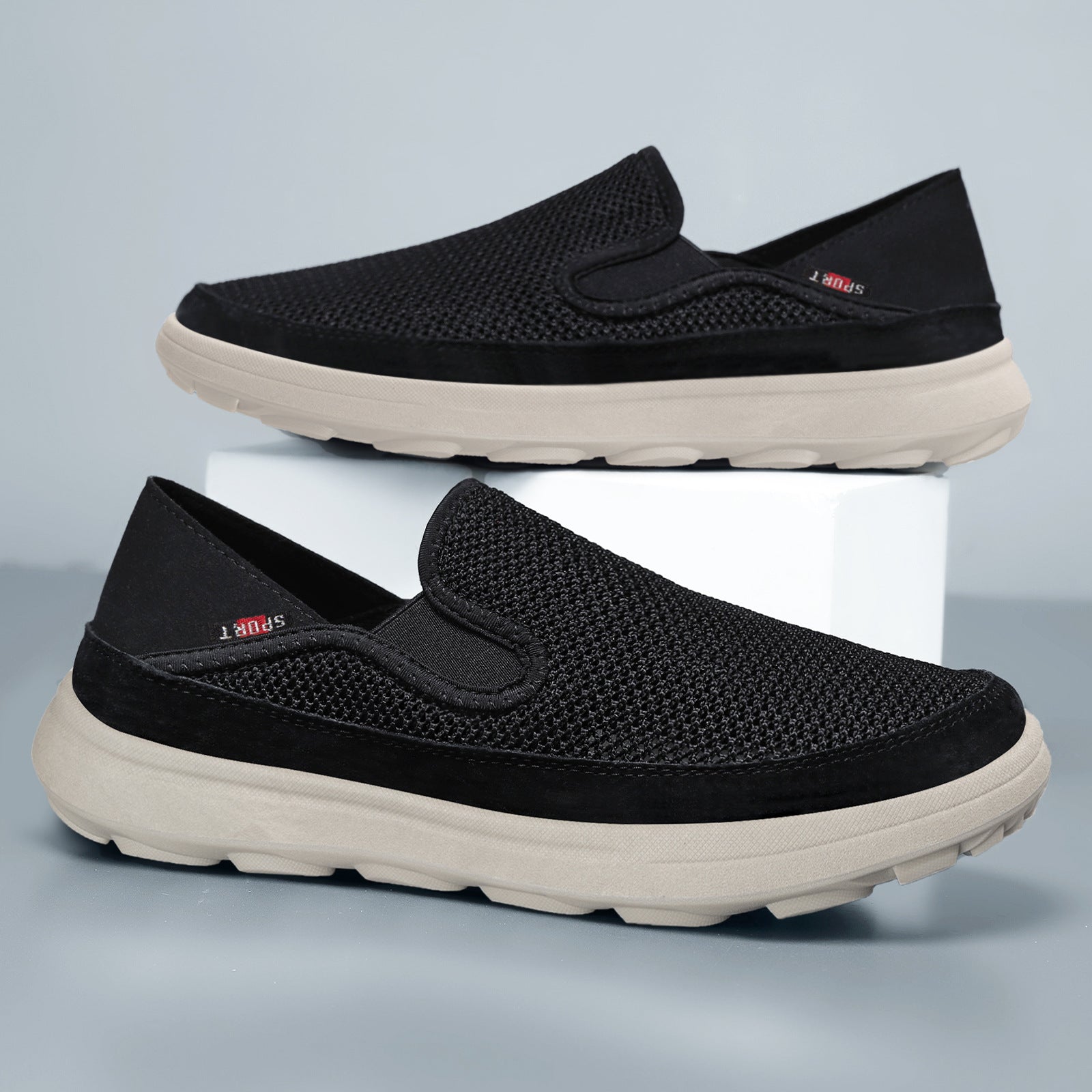 Damen Atmungsaktive Slip-On Freizeitschuhe mit rutschfester Sohle R&B