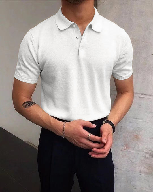 Herren Polo-Shirt aus atmungsaktiver Baumwolle mit elegantem Kragen R&B
