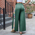 Damen Weite Freizeithose mit buntem Seitenstreifen R&B