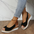 Damen Wedge-Pantoletten mit dekorativem Knoten-Design und komfortablem Fußbett R&B