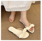 Damen elegante Mules mit Schleifenakzent