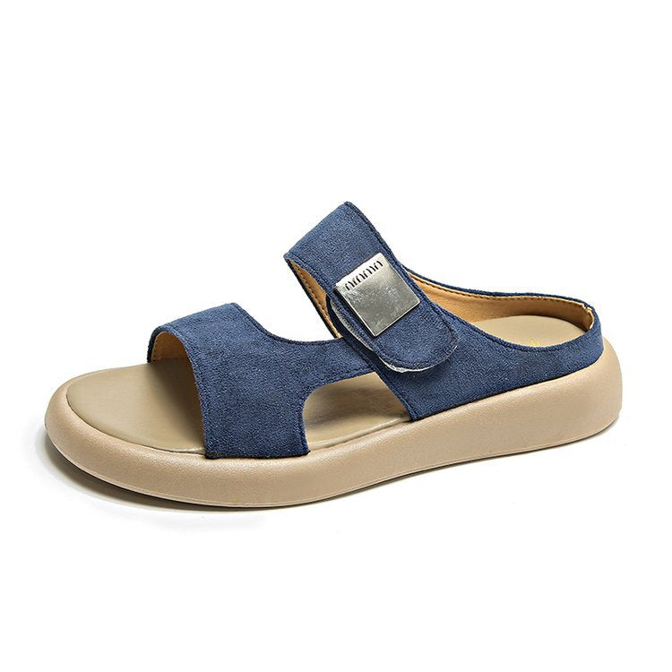 Damen bequeme Sandalen mit verstellbarem Klettverschluss und weichem Fußbett R&B