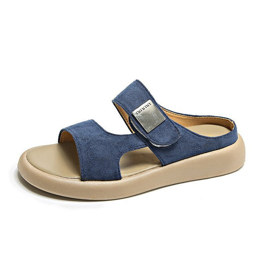 Damen bequeme Sandalen mit verstellbarem Klettverschluss und weichem Fußbett R&B