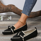 Damen elegante Slip-On Ballerinas mit modischem Knotendetail und atmungsaktivem Obermaterial R&B
