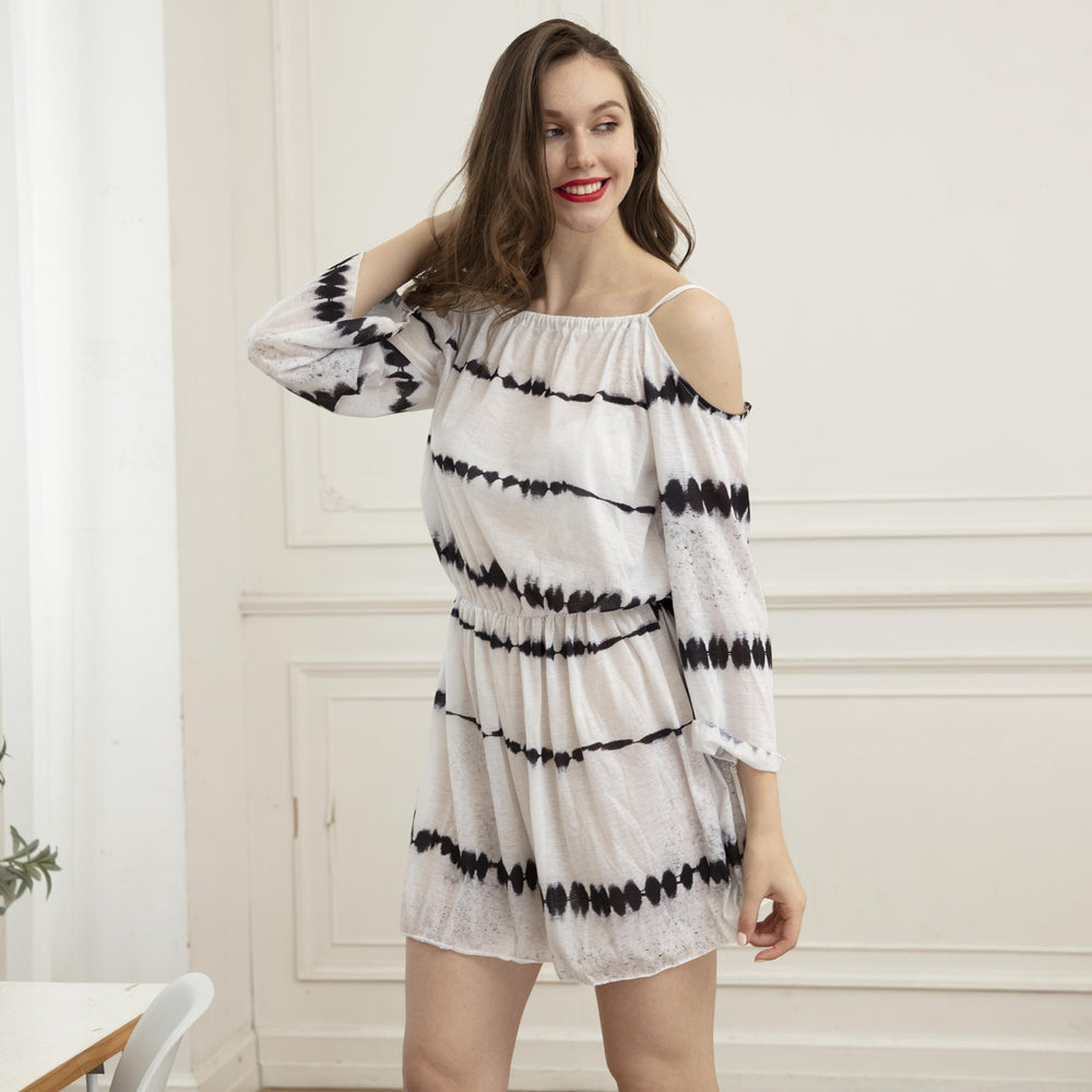 Damen luftiges Sommerkleid mit raffiniertem Cut-Out und elastischem Bund R&B