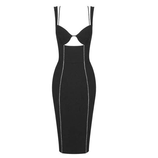 Damen figurbetontes Kleid mit innovativen Cut-Outs und eleganter Linienführung R&B