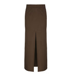 Damen Eleganter Midi-Rock mit seitlichem Schlitz und elastischem Bund R&B