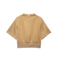 Damen Cropped T-Shirt mit elegantem Bund R&B